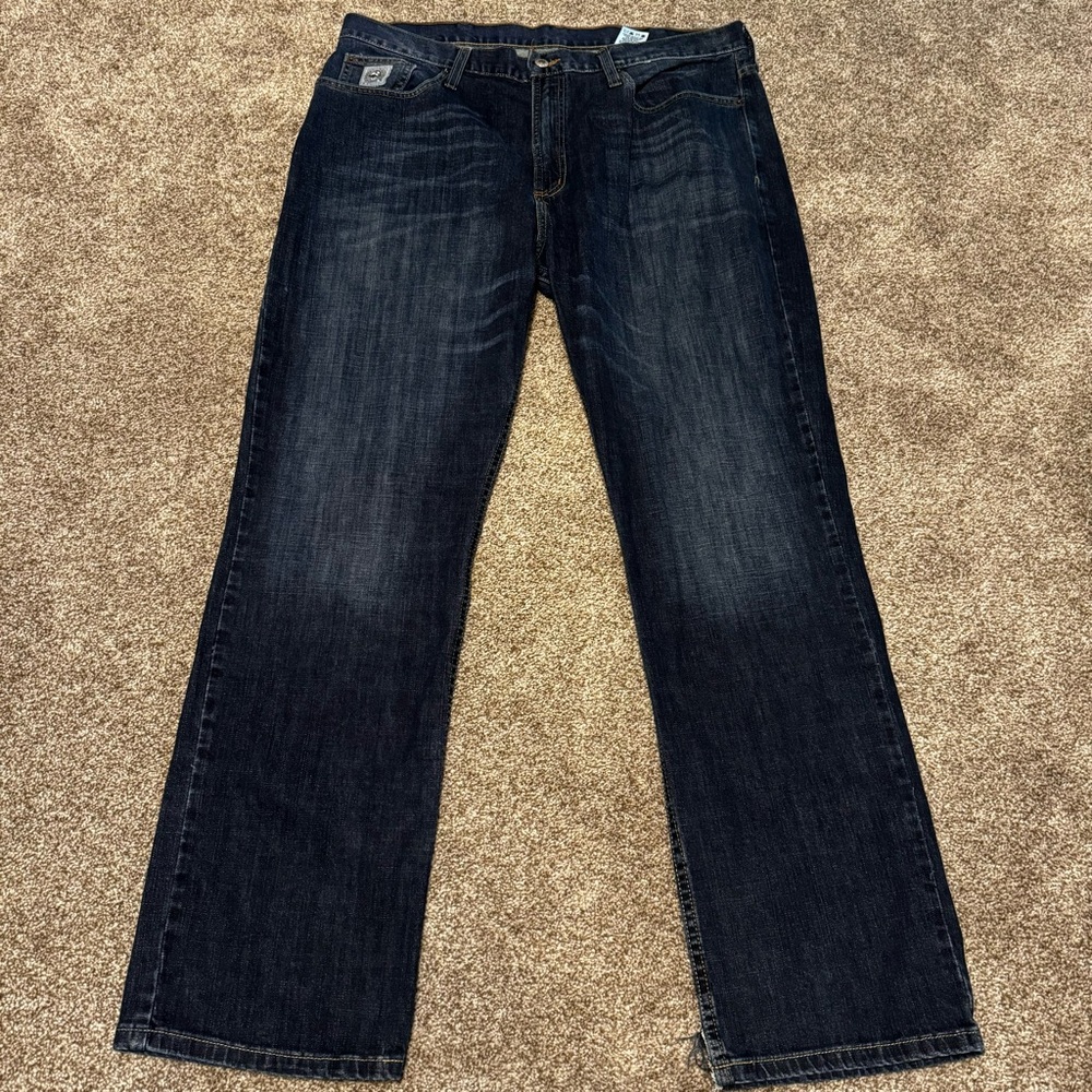 Cinch Men Silver Label Jeans Straight Leg Med Stonewash Size 38x32 EUC MB98034